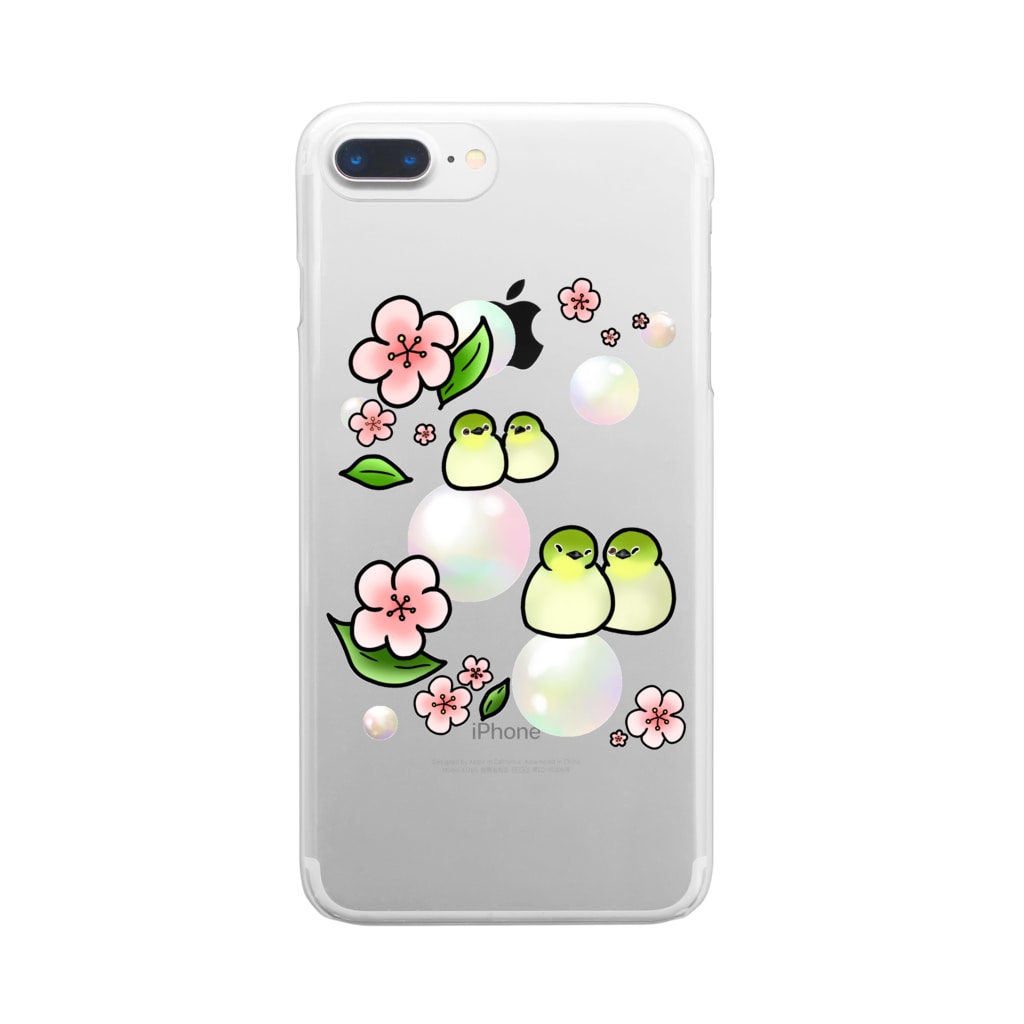 Lily bird（リリーバード）のほわほわメジロ梅 Clear Smartphone Case