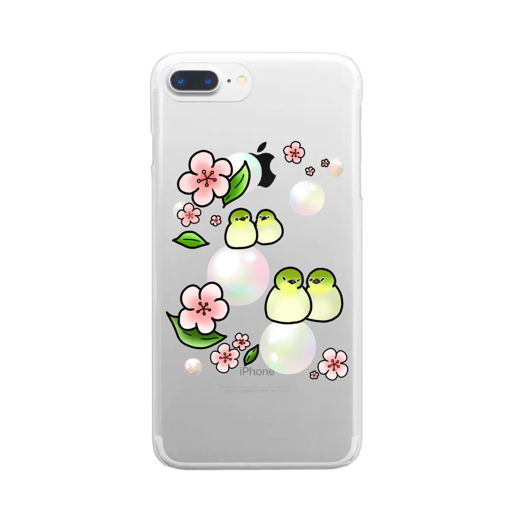 Lily bird（リリーバード）のほわほわメジロ梅 Clear Smartphone Case