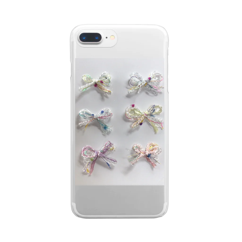 honey bunnyの引き揃え糸リボン🎀 Clear Smartphone Case