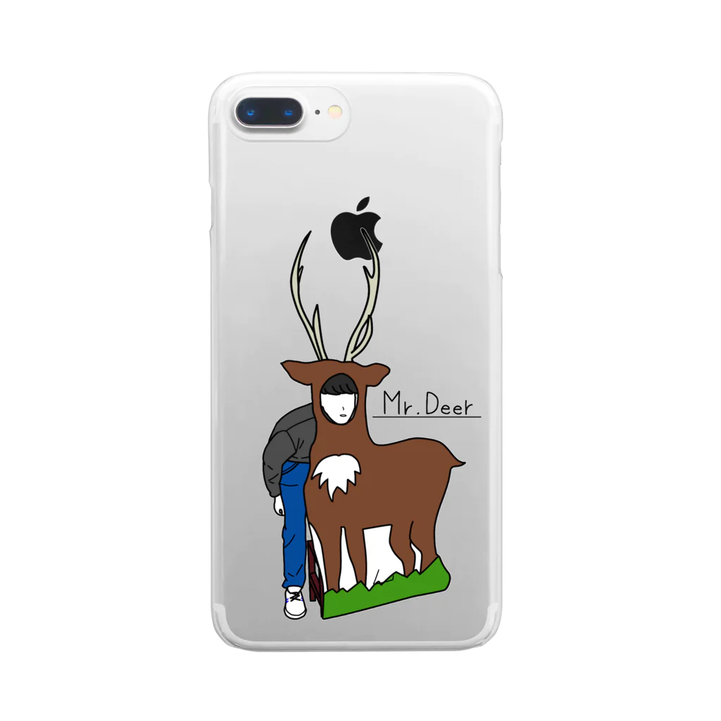 ちゃんぽんのおみせのMr.Deer 文字あり Clear Smartphone Case