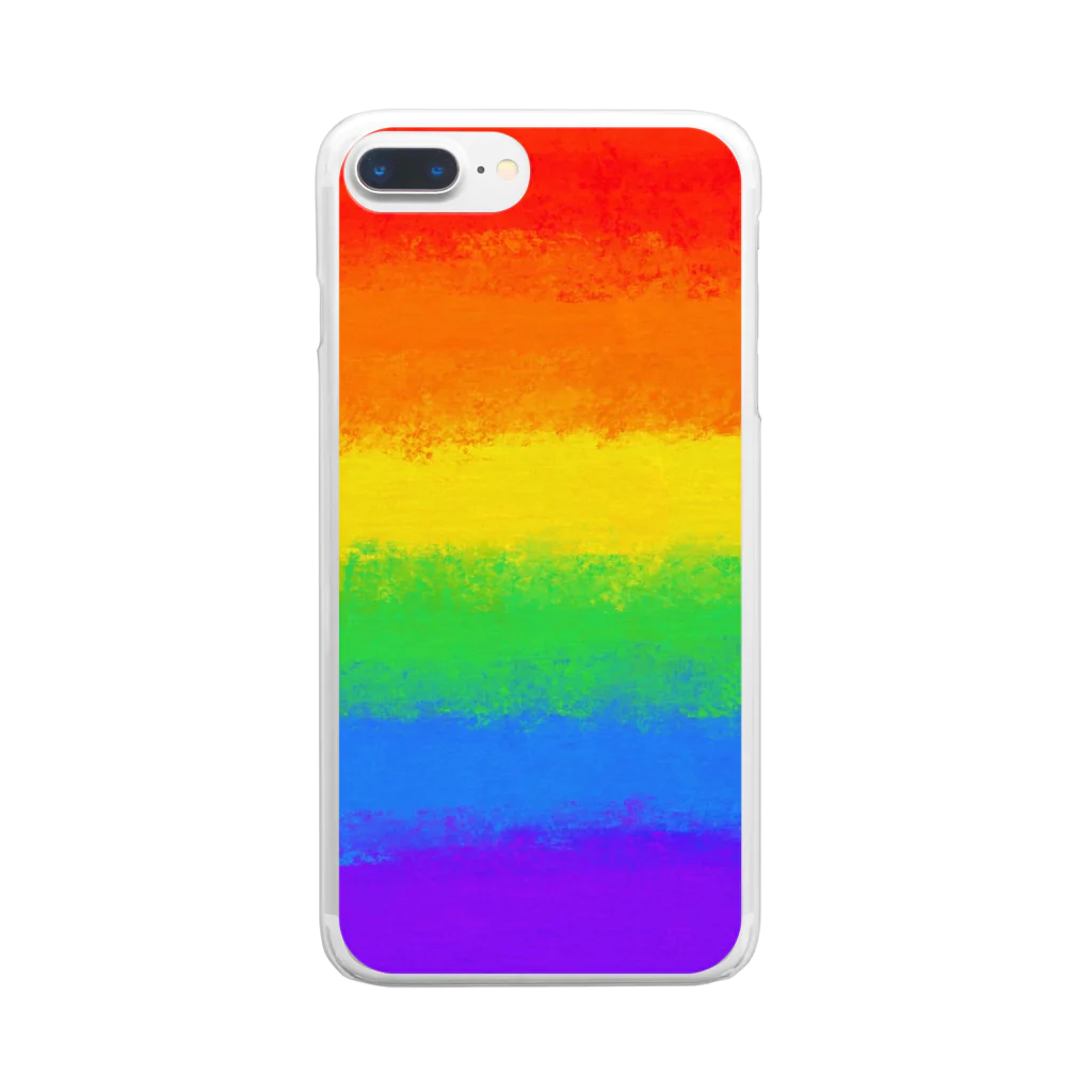 ぽぬぞぬのグラデーション　レインボー　LGBT Clear Smartphone Case