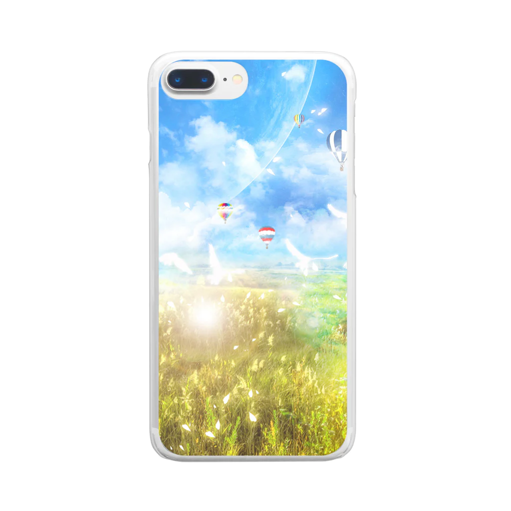 虹屋の虹屋-気球の草原 Clear Smartphone Case