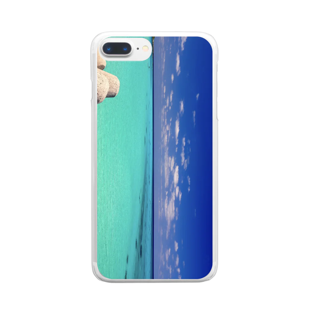 波吉商店の夏の海 Clear Smartphone Case