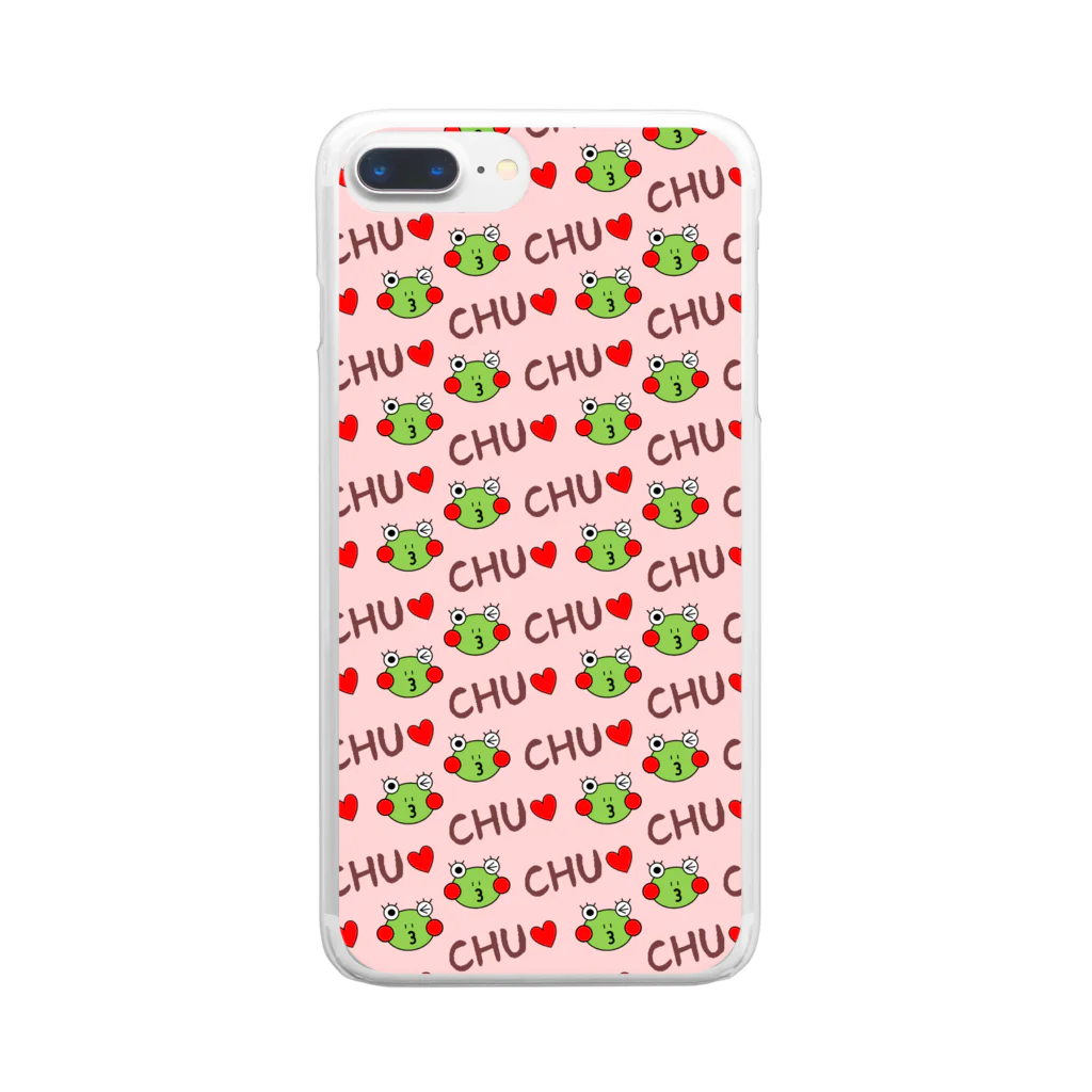 🐸かえるさんと仲間たち🐸のCHUなかえるさん Clear Smartphone Case