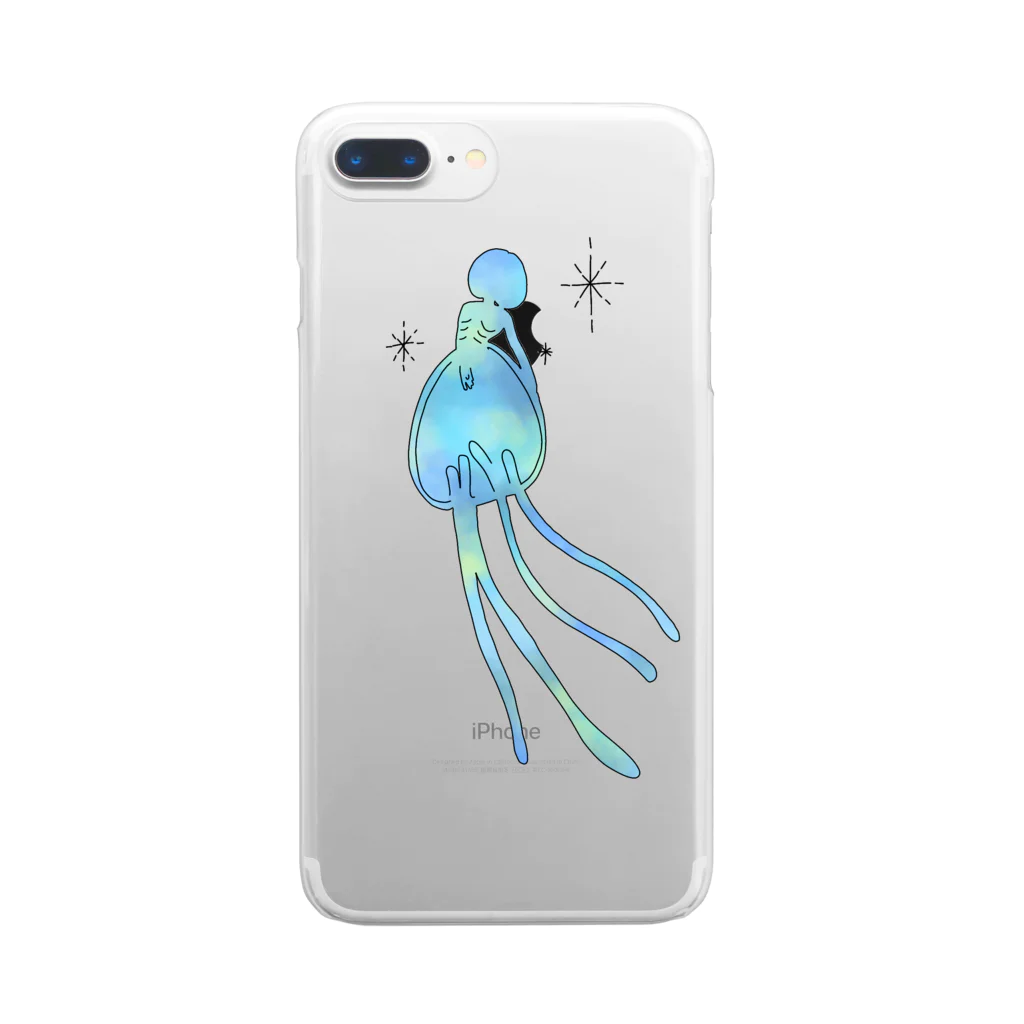 藁餅屋さんのキラキラクラゲちゃん Clear Smartphone Case