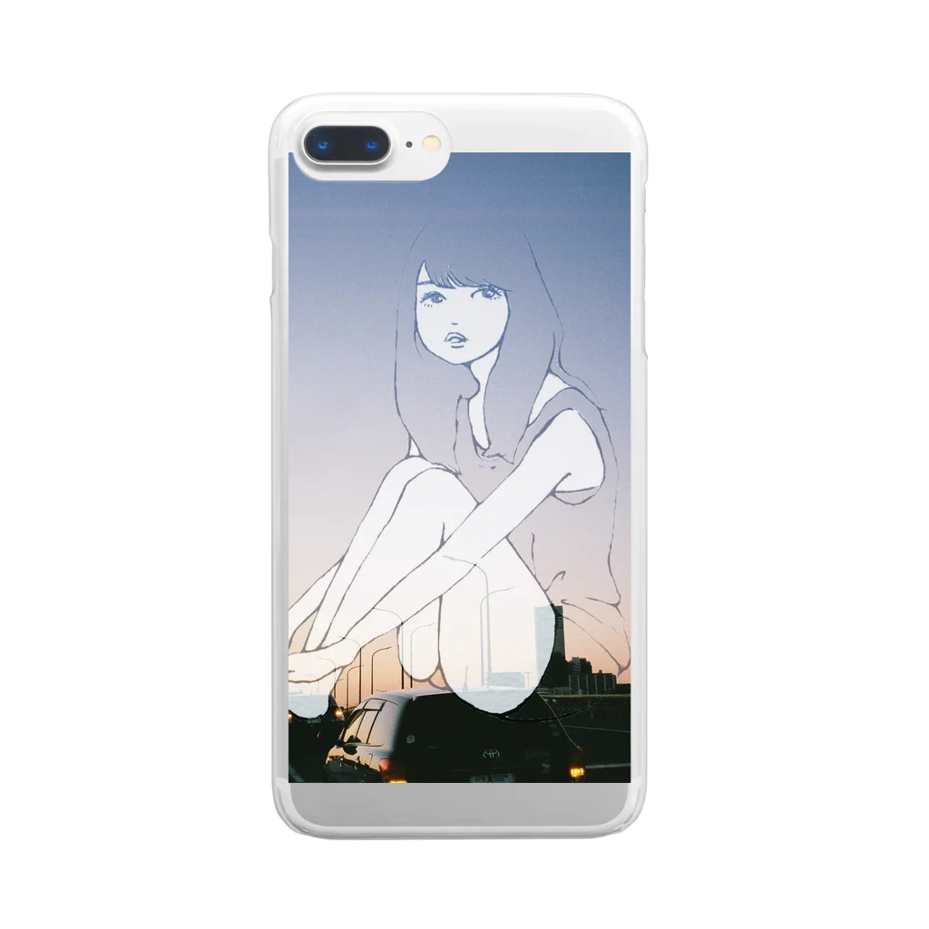 neli+の夕日少女 Clear Smartphone Case