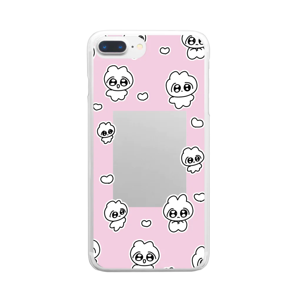 纈珠✝︎のうさたろケース ピンク Clear Smartphone Case