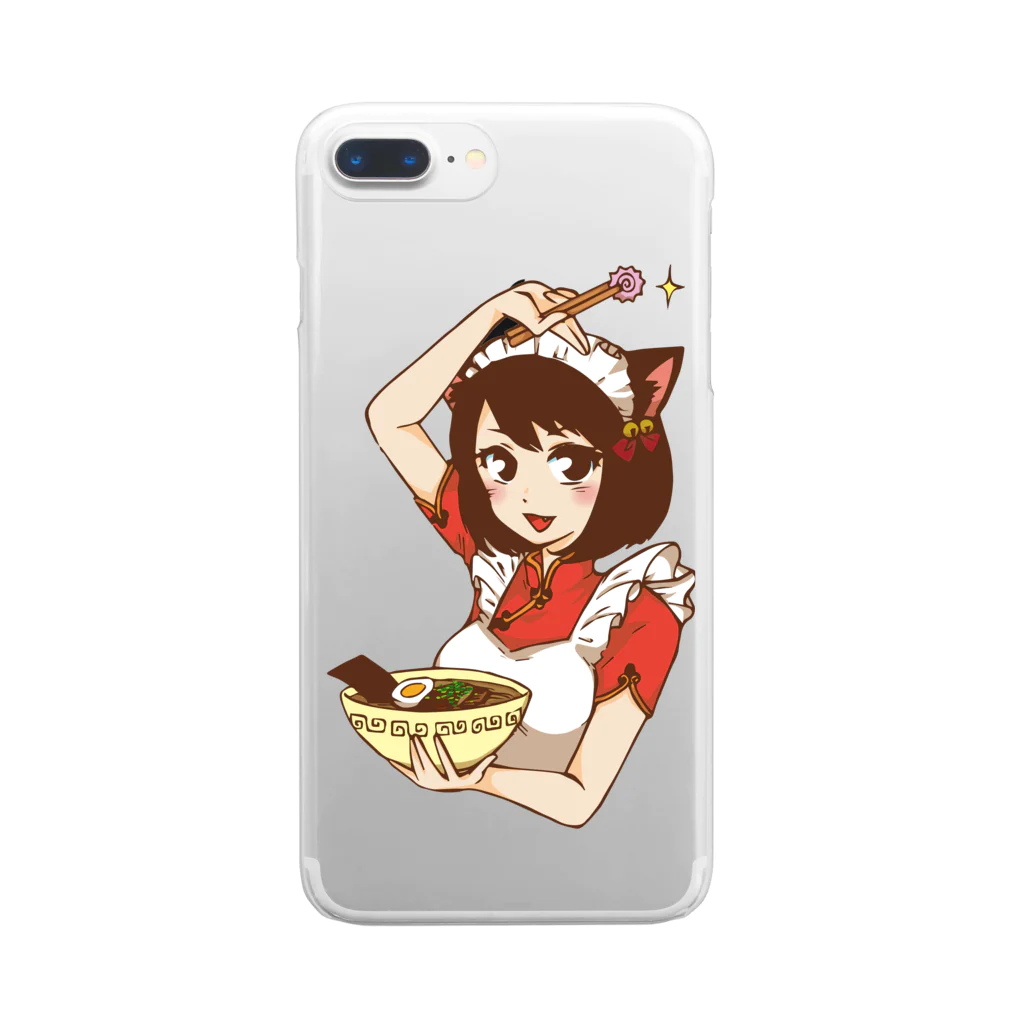 やそのらーめん猫娘（カラー） Clear Smartphone Case