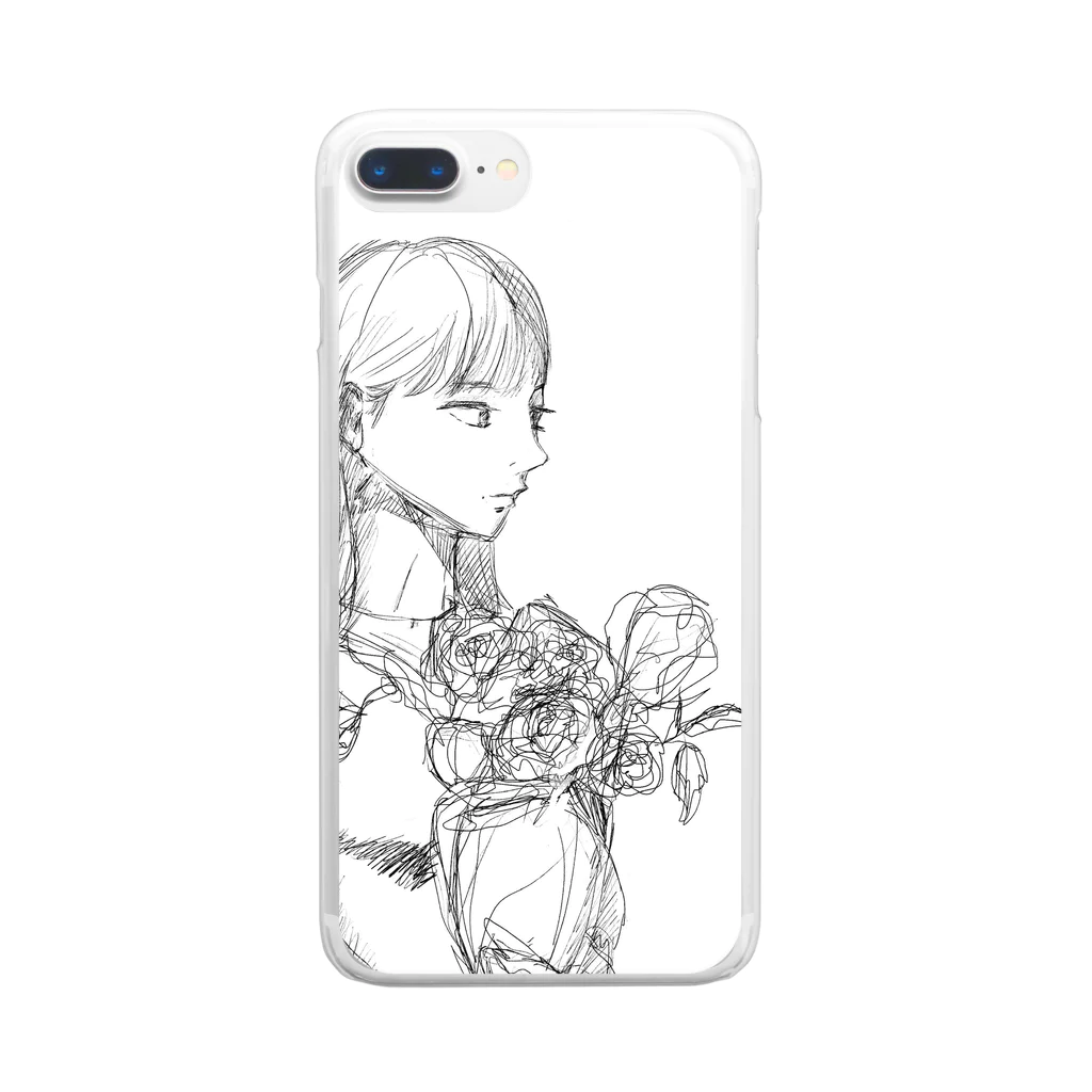 よまり_こふの下描き Clear Smartphone Case