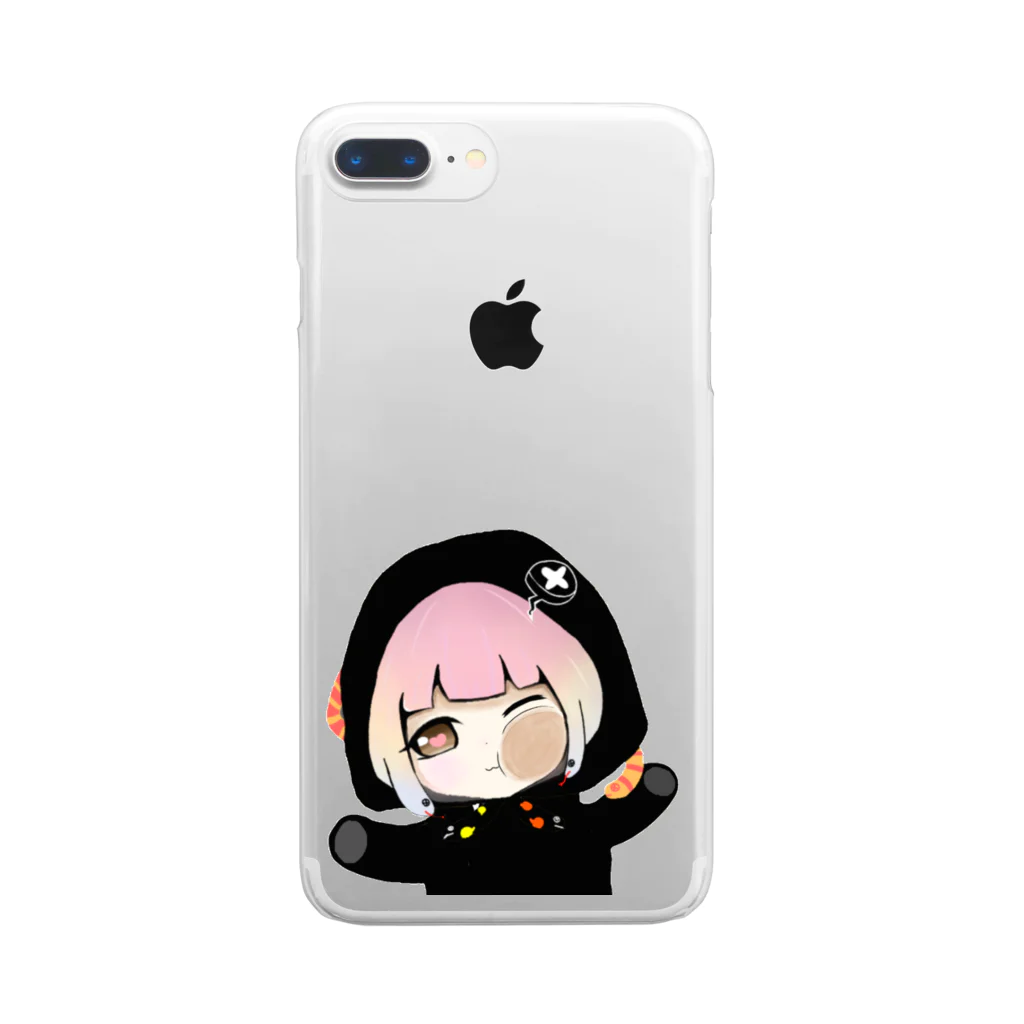 田中まり太屋の張り付きみつこちゃん Clear Smartphone Case