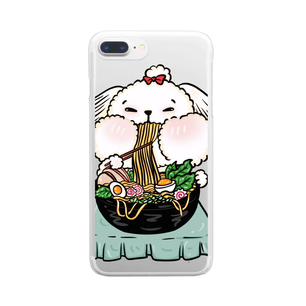 PoodleGag -  面白いプードルのプードルラーメン Clear Smartphone Case