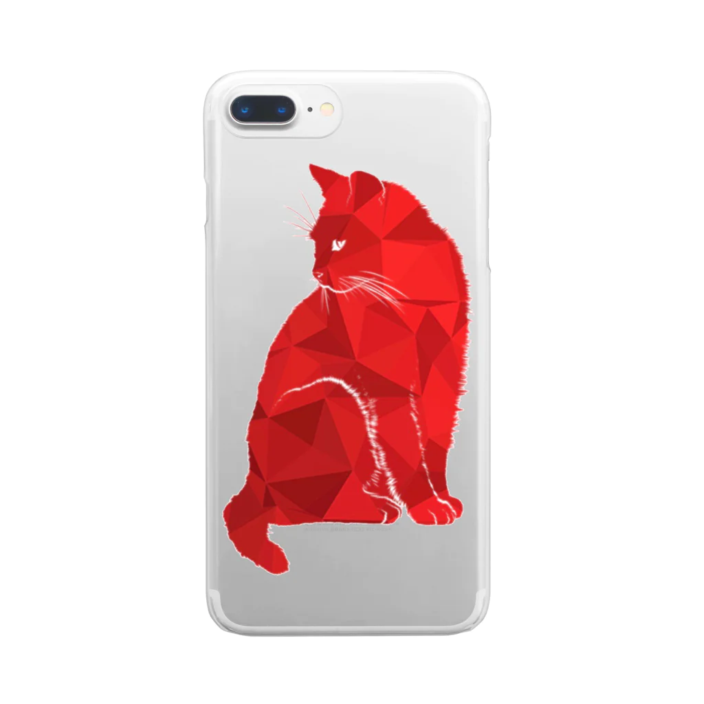 shop m'sのレッドキャット Clear Smartphone Case