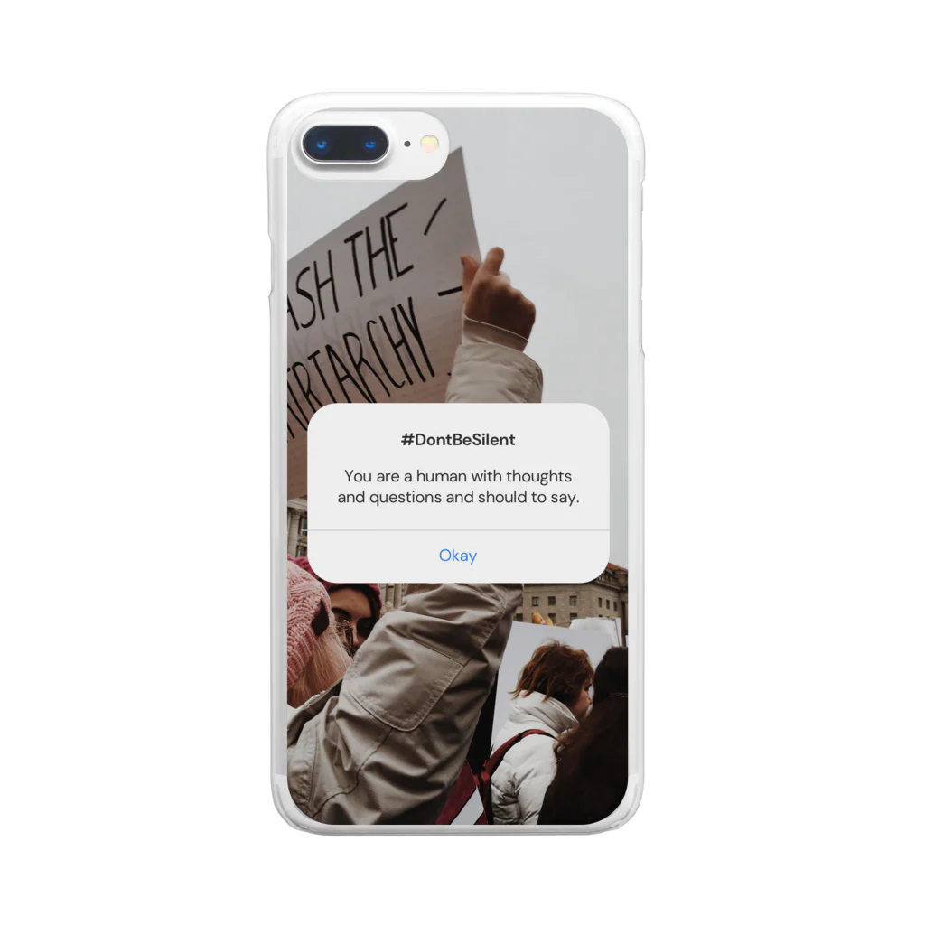 豆子の部屋のDon'tBeSilent&SmashThePatriarch Clear Smartphone Case