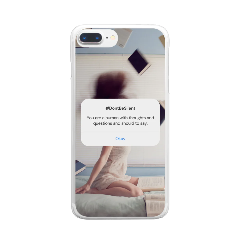 豆子の部屋のDon'tBeSilent&Books Clear Smartphone Case