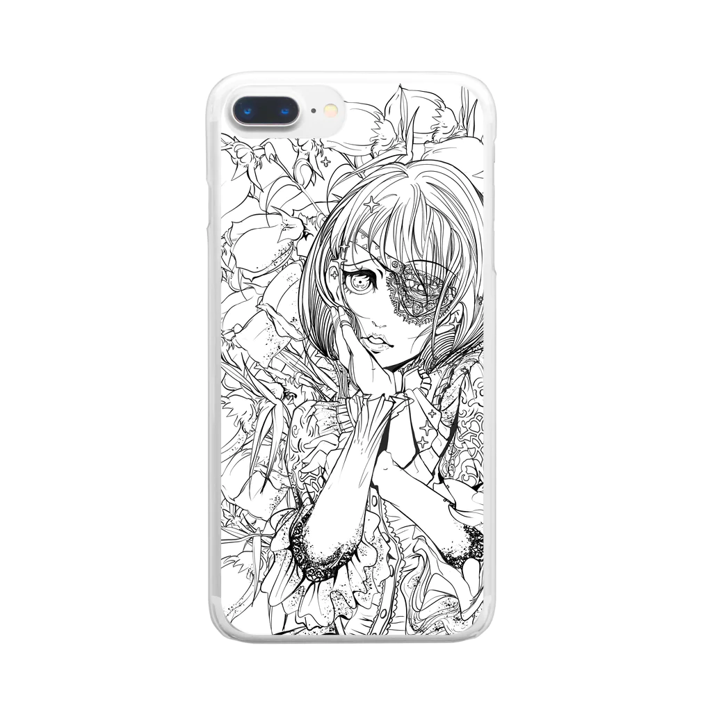 眼帯女子部のレース眼帯女子 Clear Smartphone Case