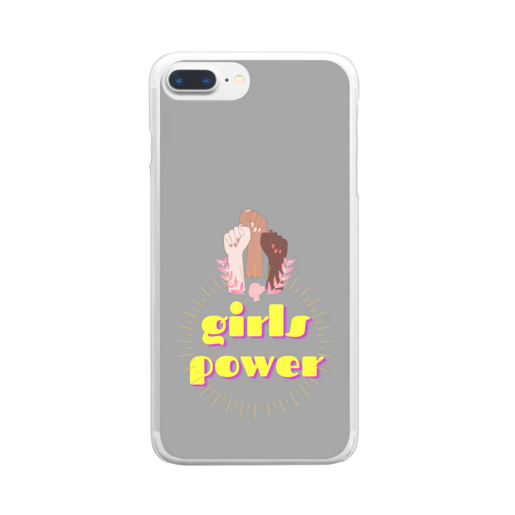 豆子の部屋のGirls power Clear Smartphone Case