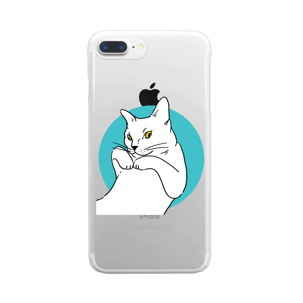 ユーぴきの猫のカイ　カメラ目線 Clear Smartphone Case