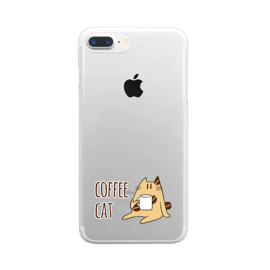 Studio HonWaccaのCOFFEE CAT クリアスマホケース