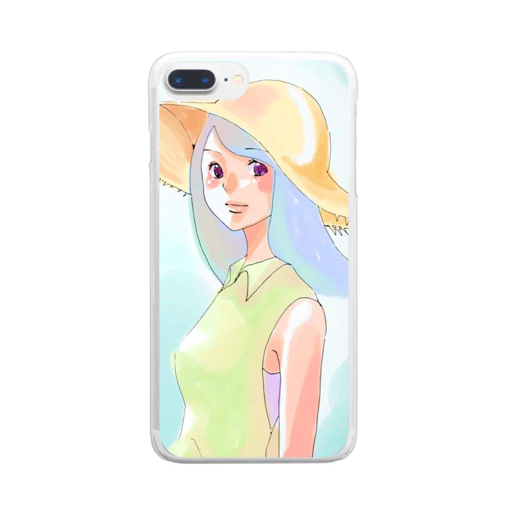 あずま🎏⚾️🌈の麦わら帽子の女の子 Clear Smartphone Case