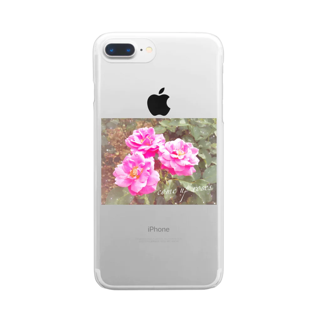 kopanの虹の世界のpink Rose Clear Smartphone Case