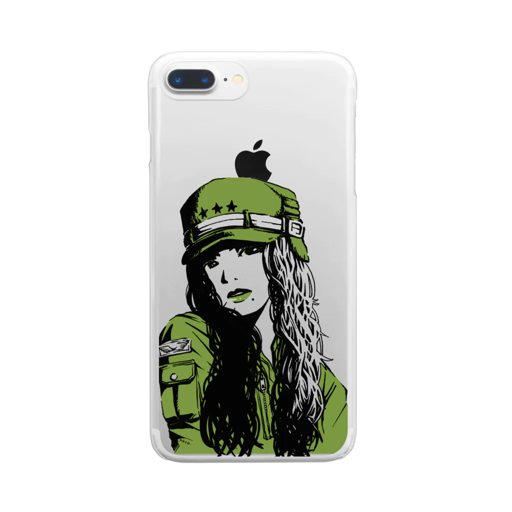 NFSN66 のgreen Clear Smartphone Case