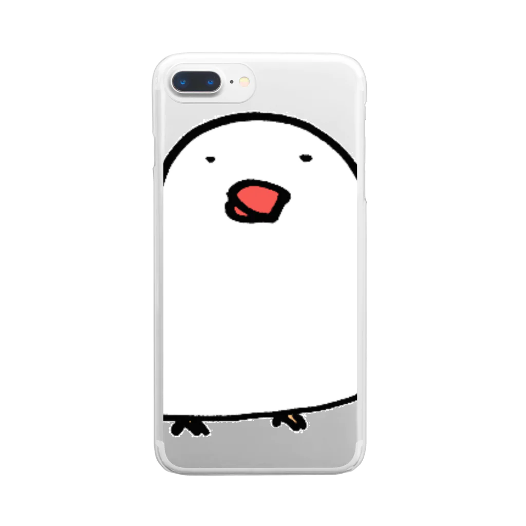 らっこボールのゆるっと かわいい 文鳥さん Clear Smartphone Case