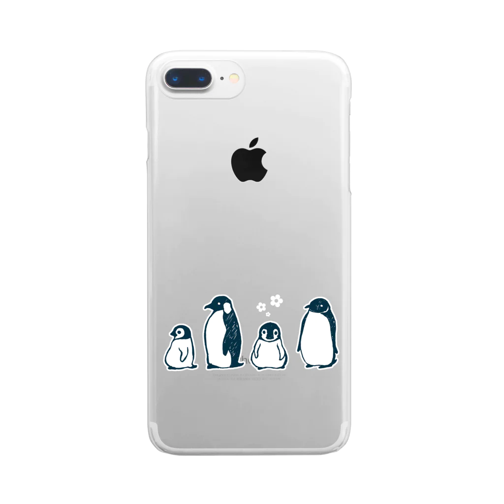 かわずやのぺんぎんのおやこ（線画） Clear Smartphone Case