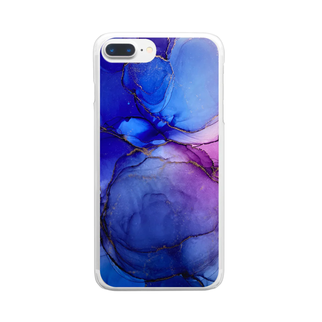 Briseのアルコールインクアート 紫煙 Clear Smartphone Case