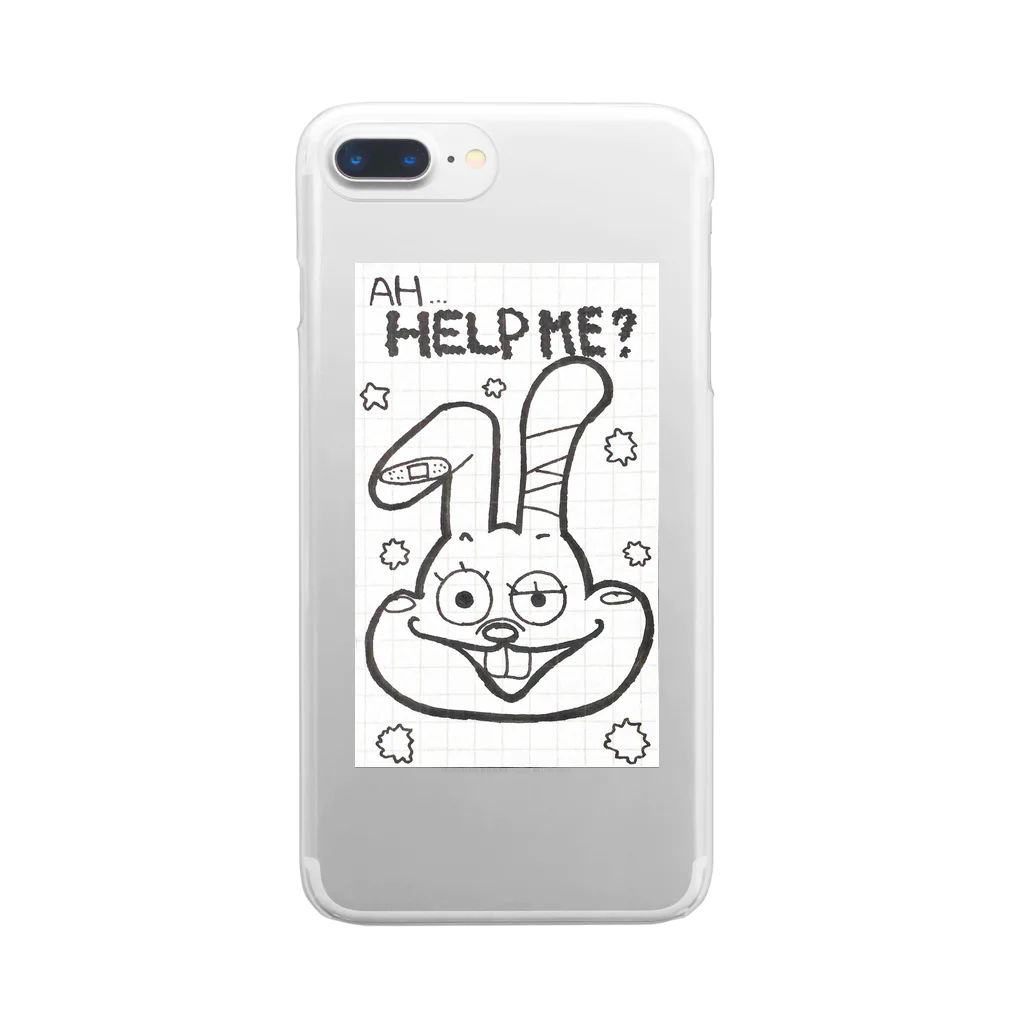 meme___jiの助けてうさぎ Clear Smartphone Case