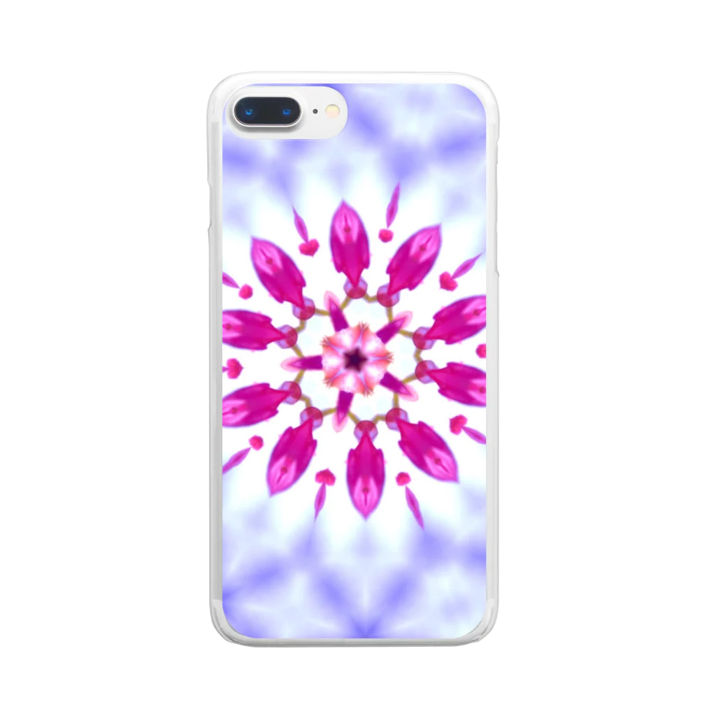 Flower kaleidoscopeの桜の万華鏡 Clear Smartphone Case