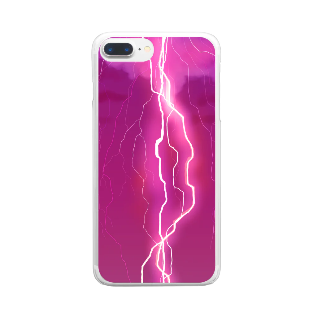 すずらんのkaminari pink Clear Smartphone Case