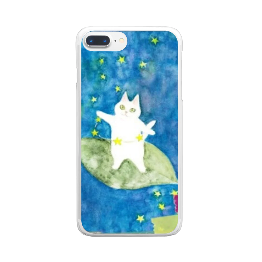 葉のり猫ショップの星のフラフープ Clear Smartphone Case