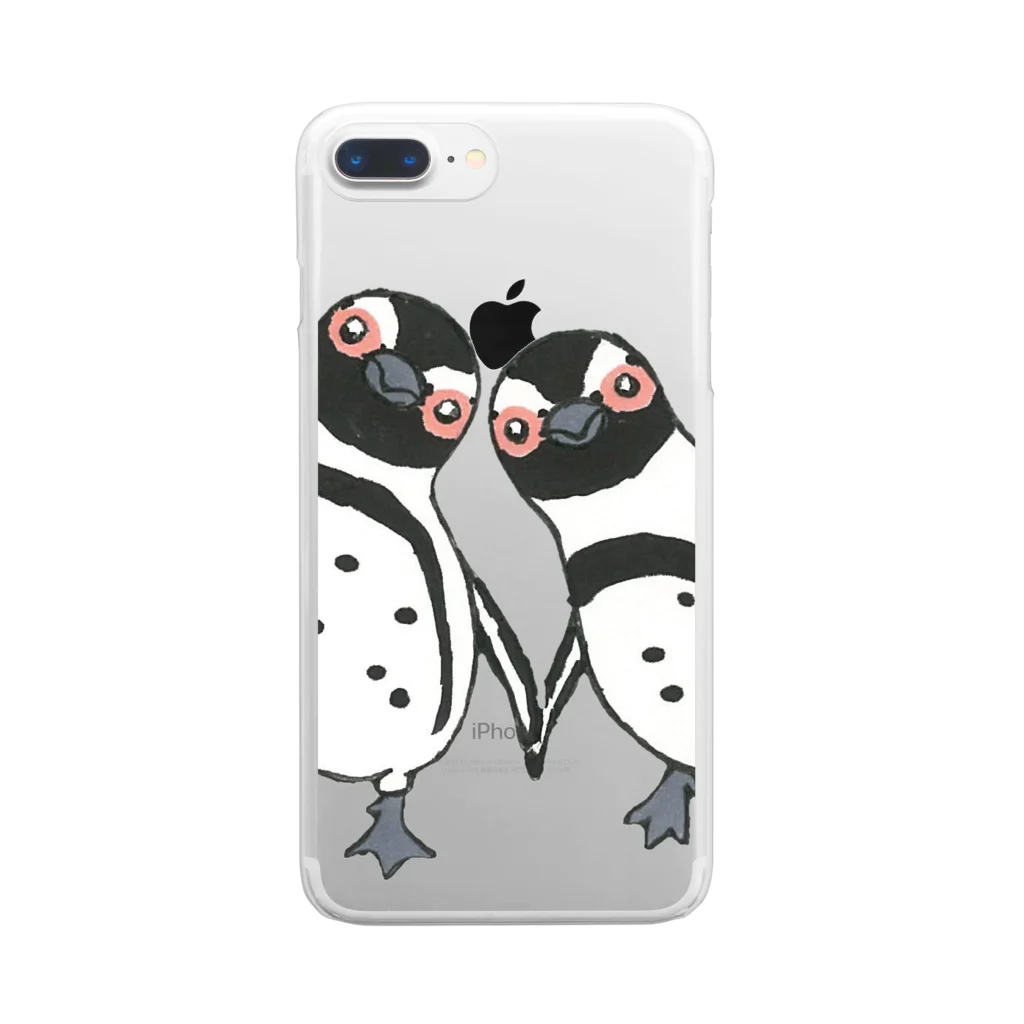 penguininkoの仲良しのケープペンギンさんたち🐧🐧① Clear Smartphone Case