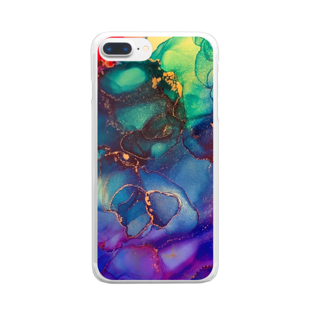 yun_yun_yuffyのAlcohol ink Art Design Session. Clear Smartphone Case