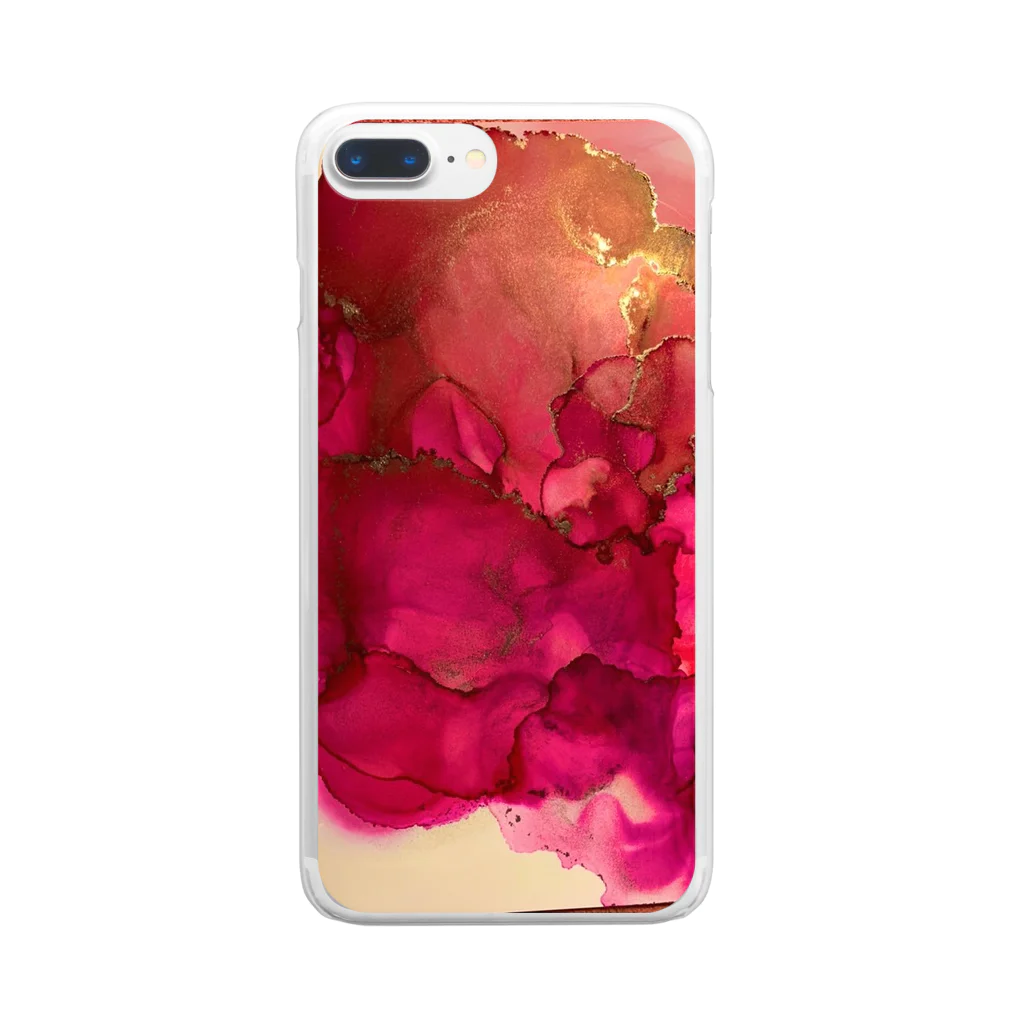 yun_yun_yuffyのAlcohol ink Art Design Session. Clear Smartphone Case