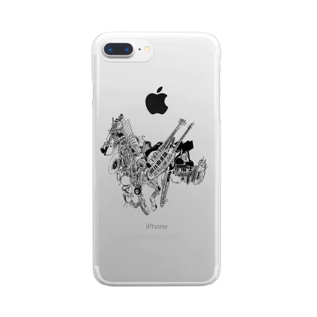 thoroughbred horseの楽器馬 Clear Smartphone Case