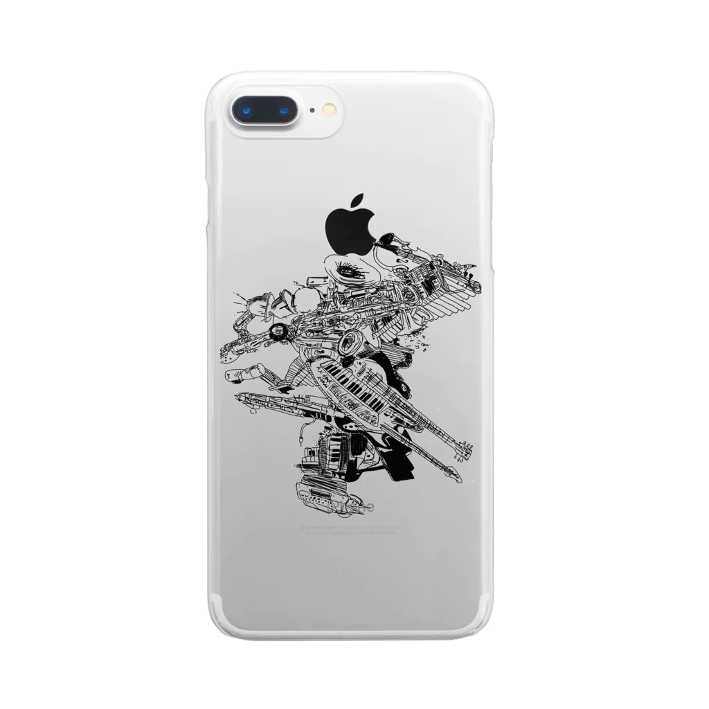 thoroughbred horseの楽器馬（スマホ縦バージョン） Clear Smartphone Case