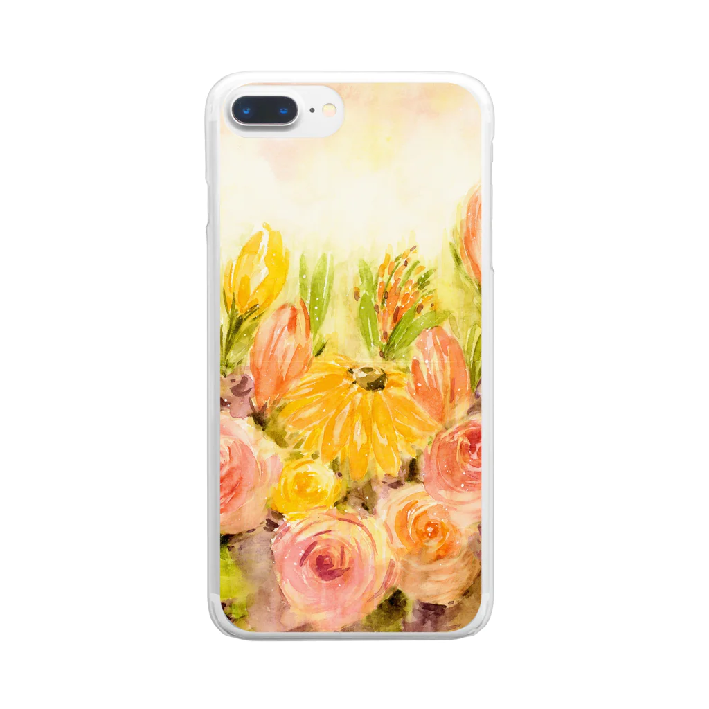 Risa  watercolor artの花畑 Clear Smartphone Case