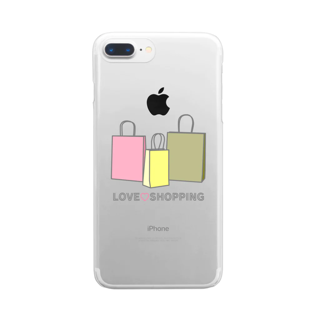 ヨープキャンが気になったの紙袋 LOVE SHOPPING Clear Smartphone Case