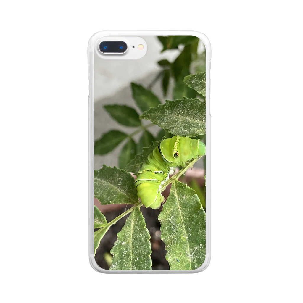 zakkaya 雑貨屋 孵 kaeruのナミアゲハのイモ虫さん Clear Smartphone Case