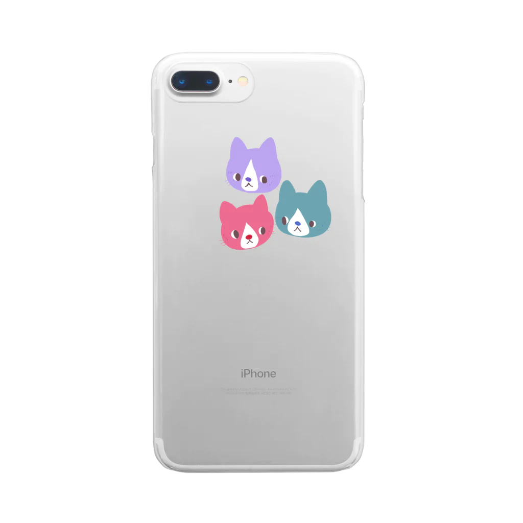 ぽんず保護猫40にゃんのくれよん猫 123 Clear Smartphone Case