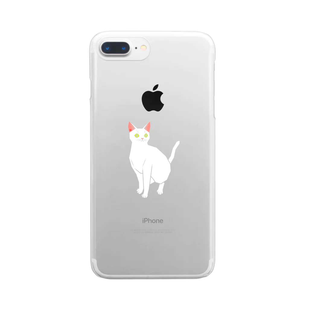 ねこの巣の白猫 Clear Smartphone Case