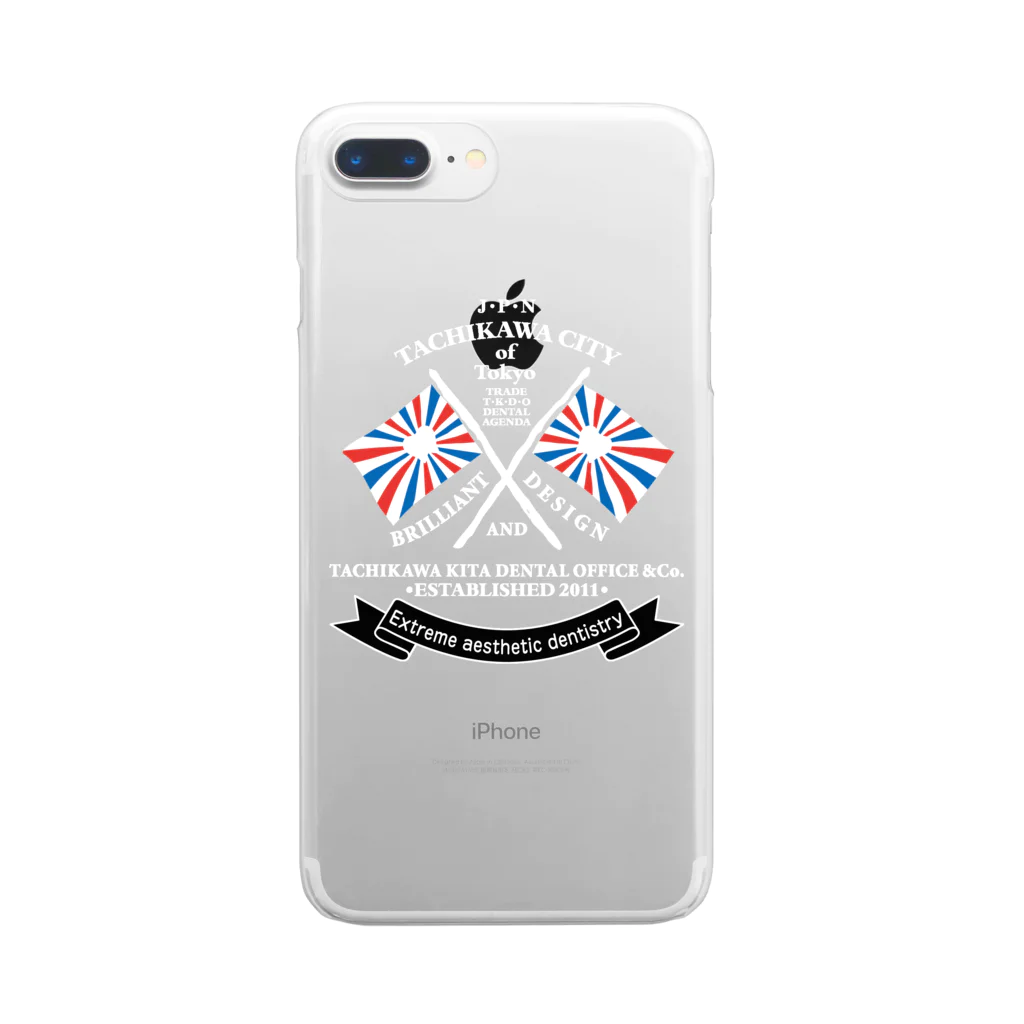 TKDO's STOREのTKDO FLAG WHT Clear Smartphone Case