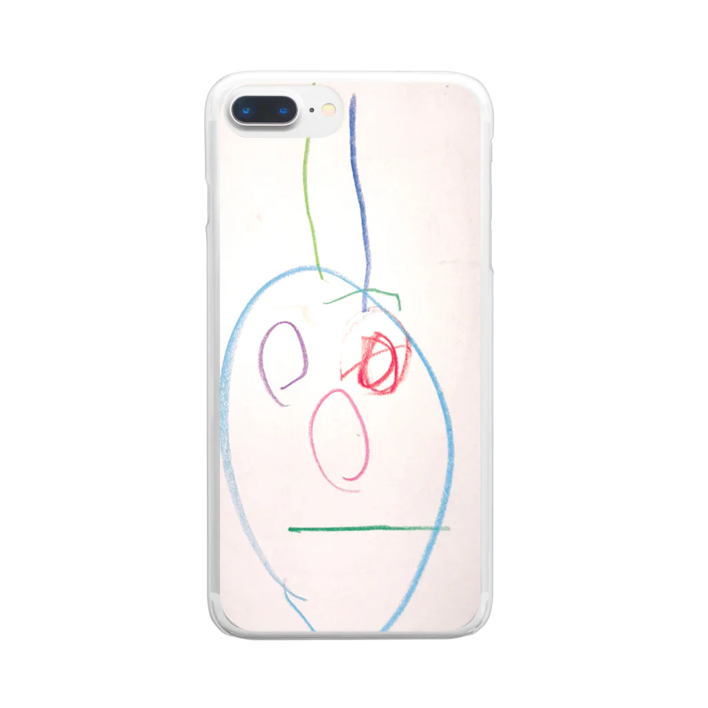 もずくの３歳児の絵 Clear Smartphone Case