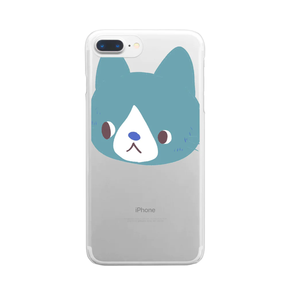 保護猫もいねこのどデカくれよん猫 1 Clear Smartphone Case