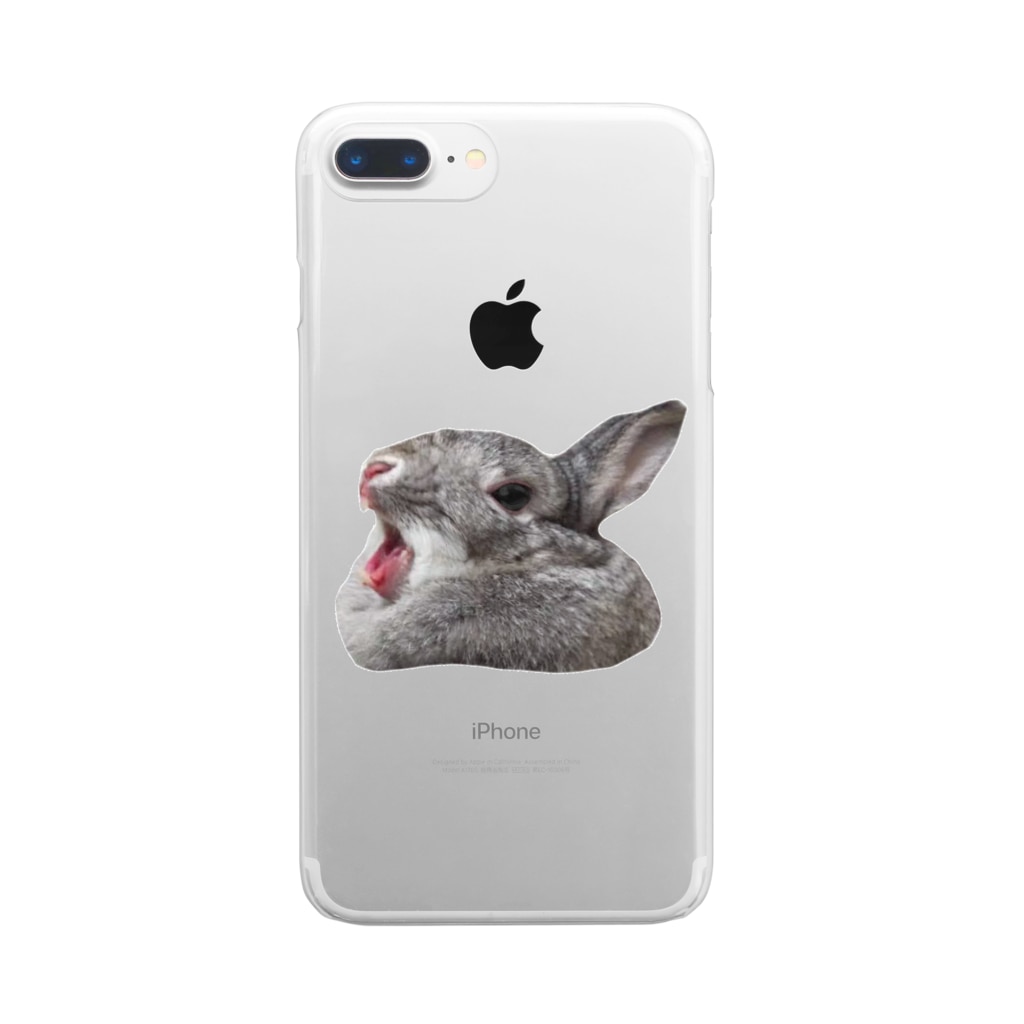 いきもの大好き！ほほえみフレンズのうさぎの叫び Clear Smartphone Case