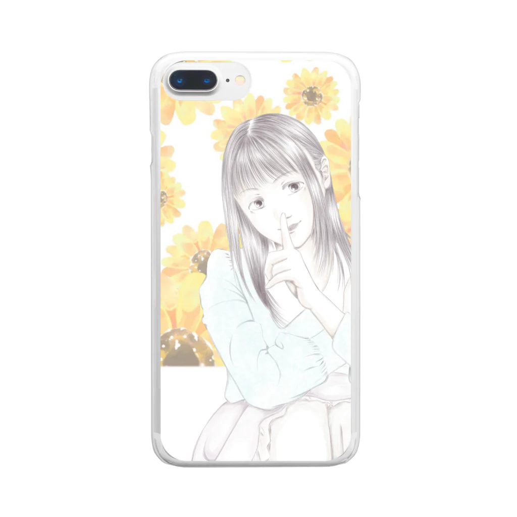 tsukimori_のひまわりの少女 Clear Smartphone Case