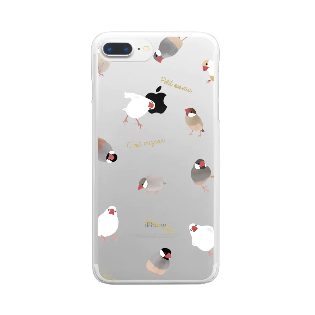 文鳥株式☆会社の文鳥さん　いっぱい Clear Smartphone Case