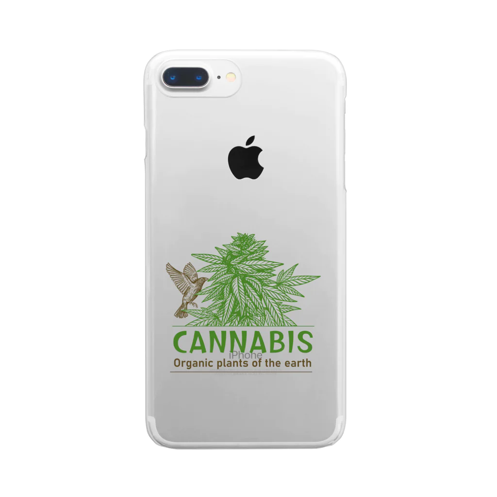 420 MUSIC FACTORYのCannabis & Bird（カナビスと鳥） Clear Smartphone Case