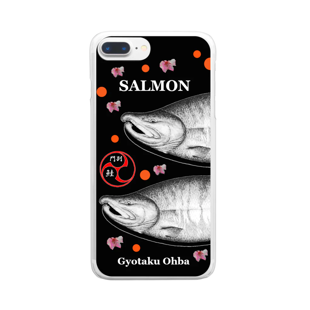 G-HERRINGの鮭（SALMON；桜；巴；卵） （門別 鮭） あらゆる生命たちへ感謝をささげます。 Clear Smartphone Case